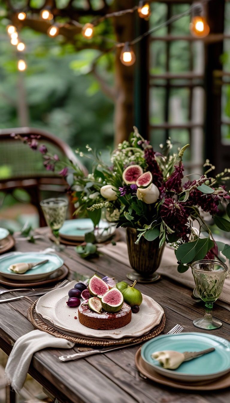 Table dressée dans un vignoble du Languedoc